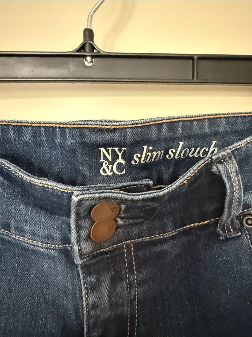 NY&Co Dark Indigo Slim Slouch Jeans Sz 6 - Picture 3 of 6